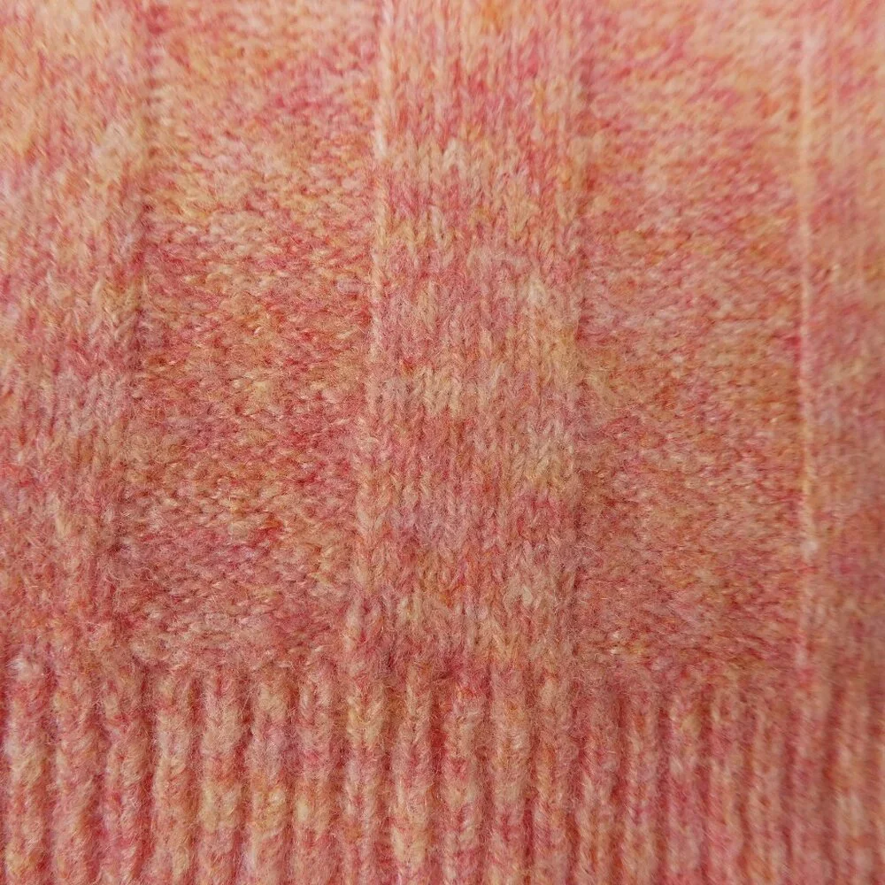Elie Tahari Mock Neck Pullover Sweater Knit Heather Salmon Long Sleeves Ribbed S